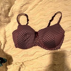 Burgundy patterned bra 40F